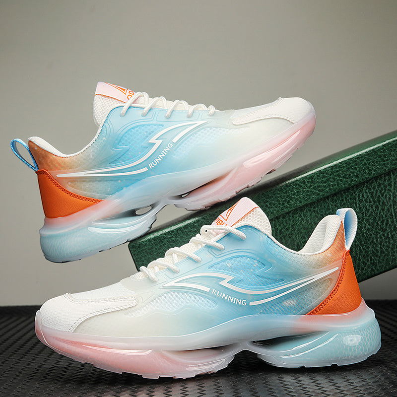 Men's Gradient Lace up Sneakers Athletic Shoes