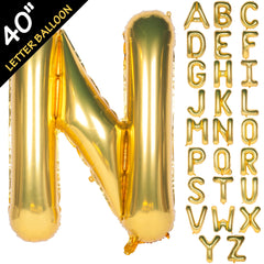 40in Golden Letter Balloons - Great for Parties!