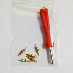 5pcs Valve Cores + Remover Tool for Car Bicycle Tyre Tire Repair