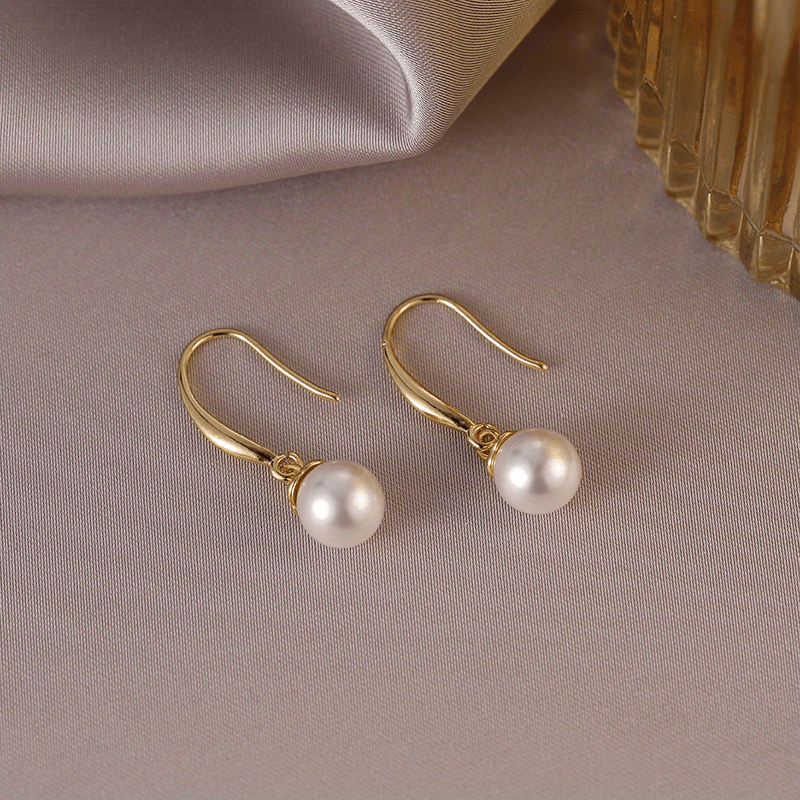 Faux Pearl Drop Earrings for Girls