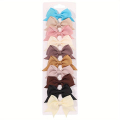 10pcs Baby Girls Bow Hair Clips for Stylish Headwear