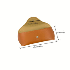 Sleek Faux Leather Glasses Case with Button Closure