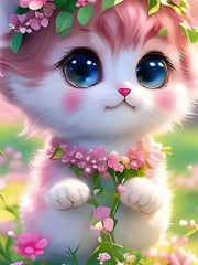 Girls Flower Cat Sleeveless Dress for Summer