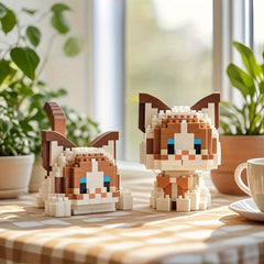 Mini Cat Collection DIY Block Animal Series for Desk Decor & Holiday Gifts