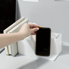 Retractable Plastic Desktop Storage Box Stationery Organizer