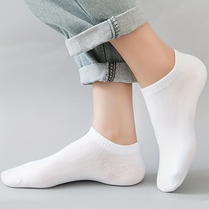 Men's Solid Liner Anklets Socks Nylon Blend Soft Breathable Sweat Absorbent