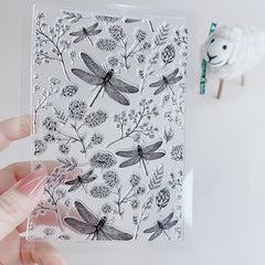 Dragonfly Flower Seal Stamps For Card Making Deco