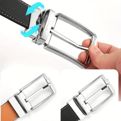 Men's Leather Belt Pin Buckle Business Suit Waist Strap