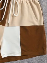 Sleeveless Crop Tank Top & Elastic Waist Shorts Set