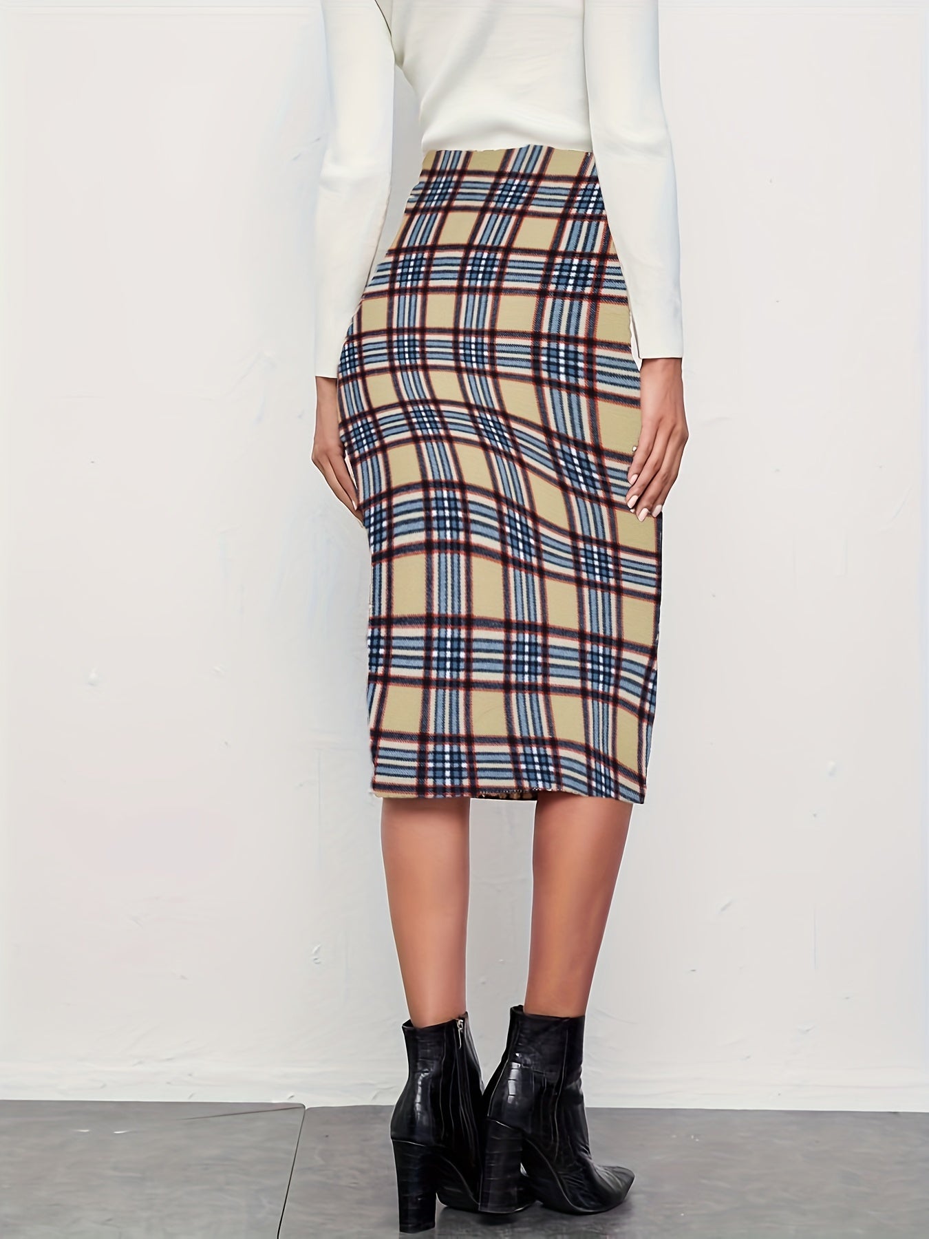 High Waist Bodycon Skirt Casual Pencil Skirt Women's Clothing