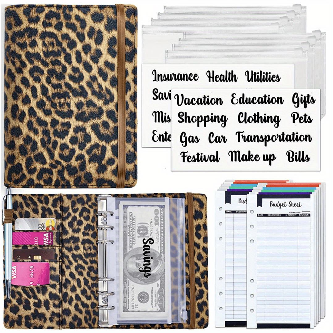 A6 Budget Binder with Zipper Envelopes & Expense Sheets