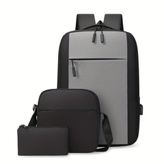 Set of 3 Men's Backpack Computer Bags