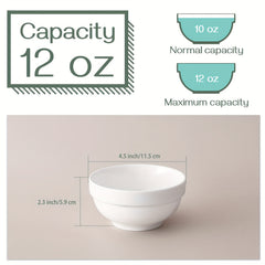 4pcs Ceramic Edge Guard Bowls Set - 11.43 Cm - Microwave Safe