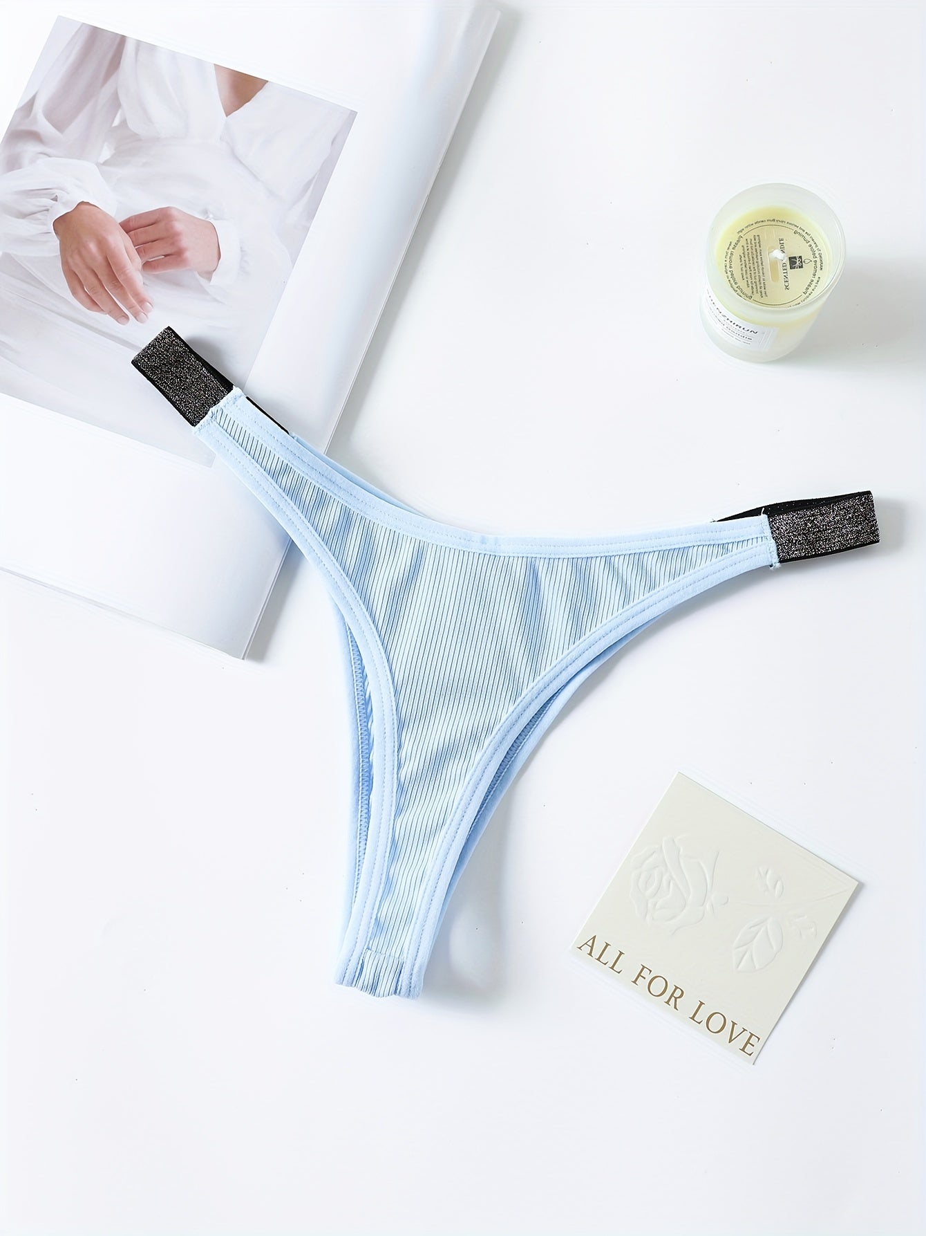 7pcs Ribbed Low Waist Thongs Soft Comfy Stretchy Intimates Panties