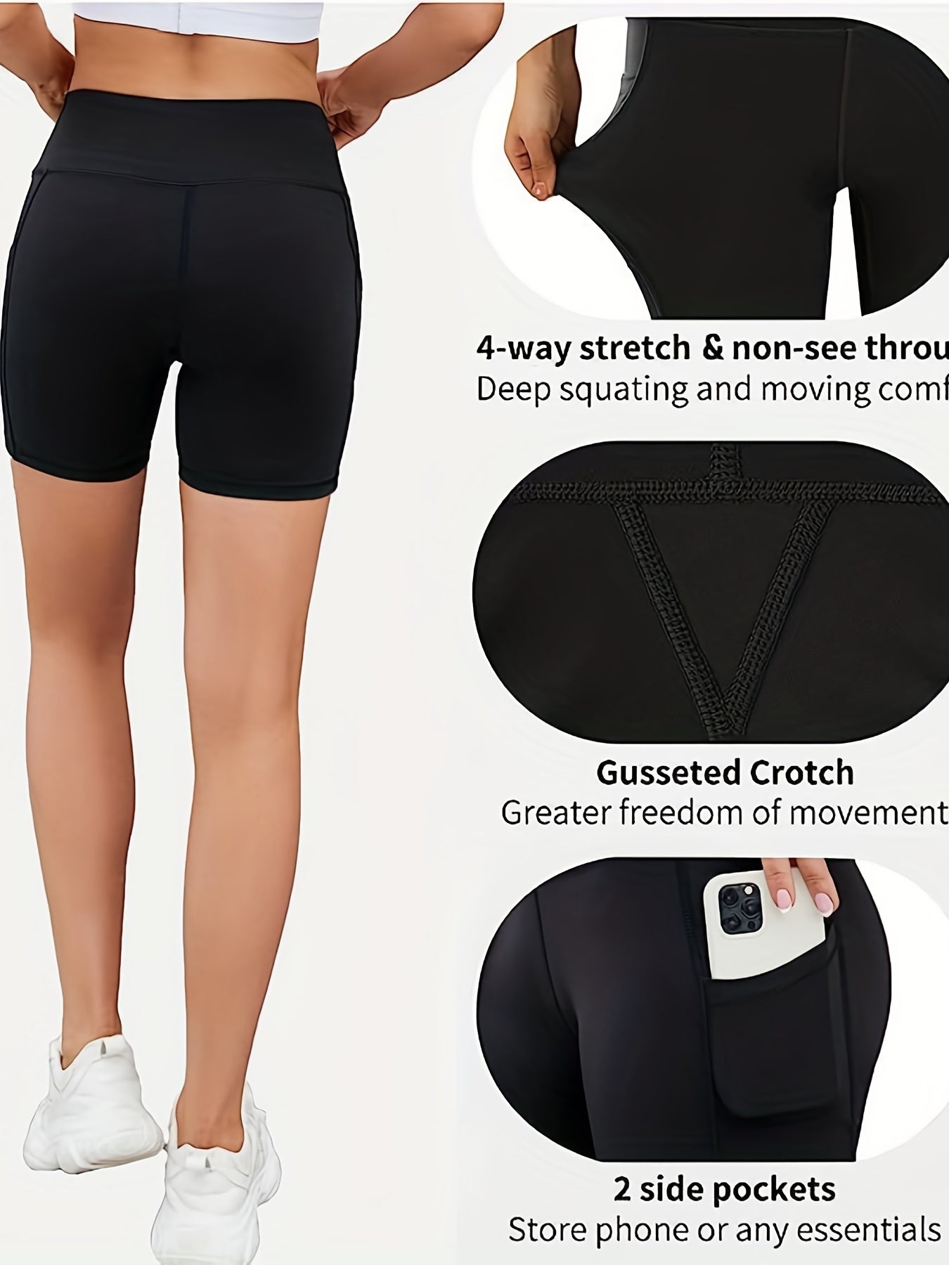 High Waist Sports Shorts for Women, Running Yoga Activewear
