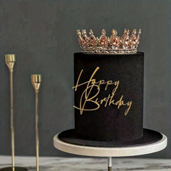 1pc Happy Birthday Art Handwriting Cake Toppers Birthday Cake Toppers Golden