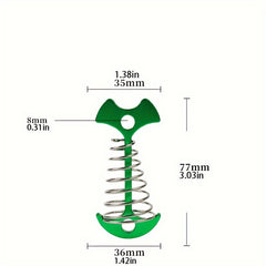 Aluminium Fishbone Deck Anchor Pegs with Carabiners & Tent Stakes