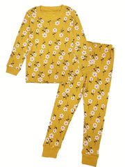 Toddler Kid's 2pcs Cotton Pajamas Set Cartoon Print Loungewear PJ Set