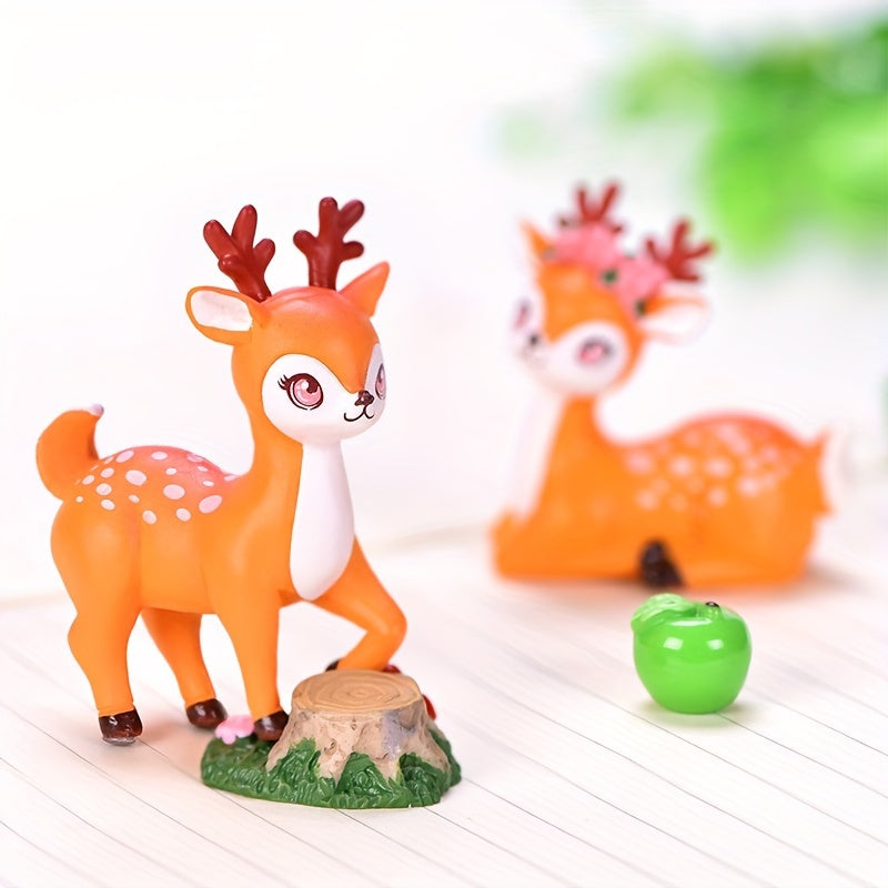 4pcs Cartoon Deers Home Decor Ornaments Funny Housewarming Gift Party Favors