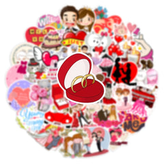 50Pcs Wedding Doodle Stickers Vinyl Waterproof Stickers for Favors