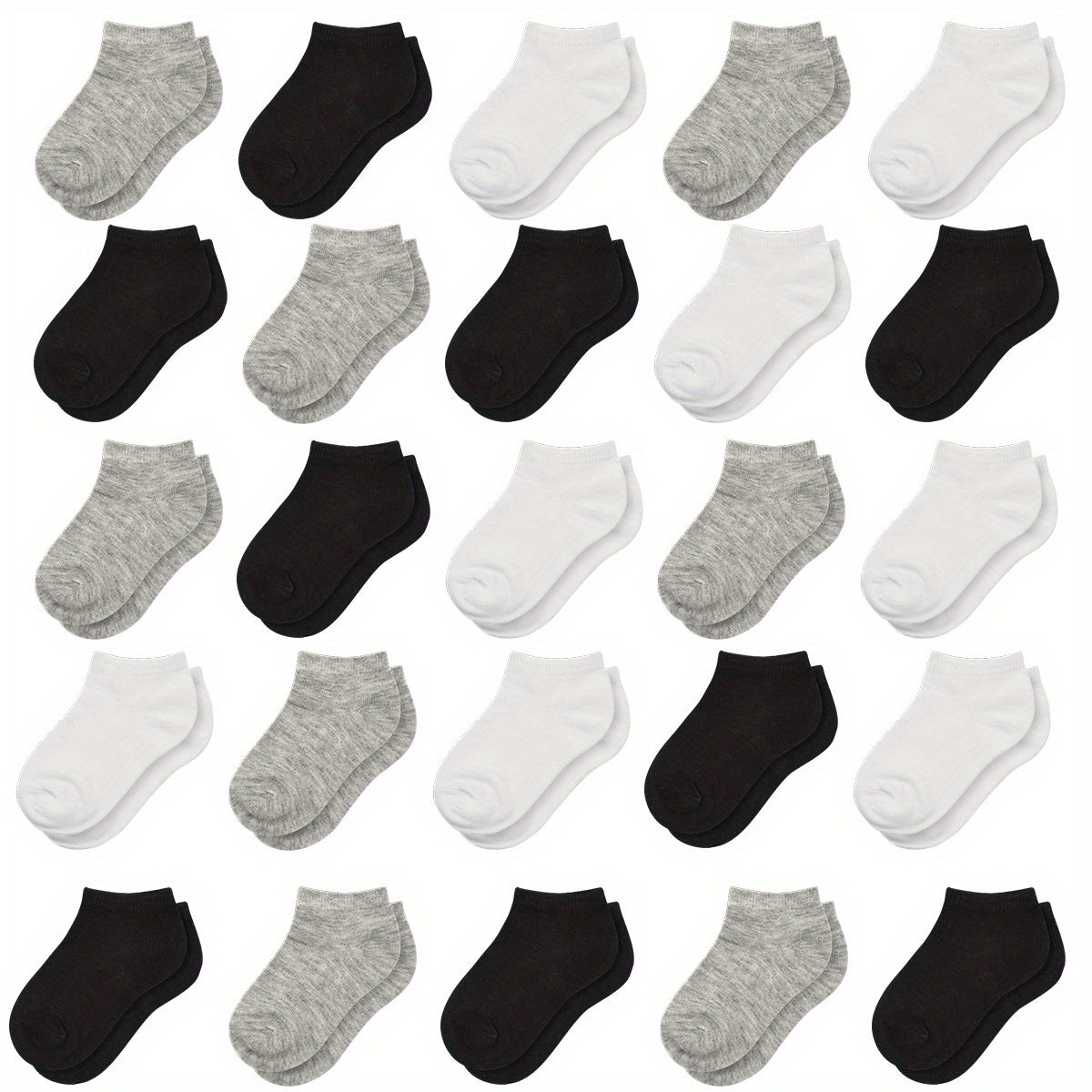 25 Pairs Boys Kids Breathable Short Socks Low Cut Ankle Socks Children's Socks