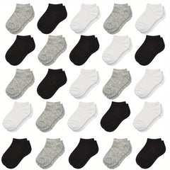25 Pairs Boys Kids Breathable Short Socks Low Cut Ankle Socks Children's Socks