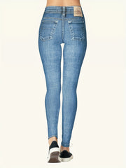 Denim Print High Rise Skinny Leggings