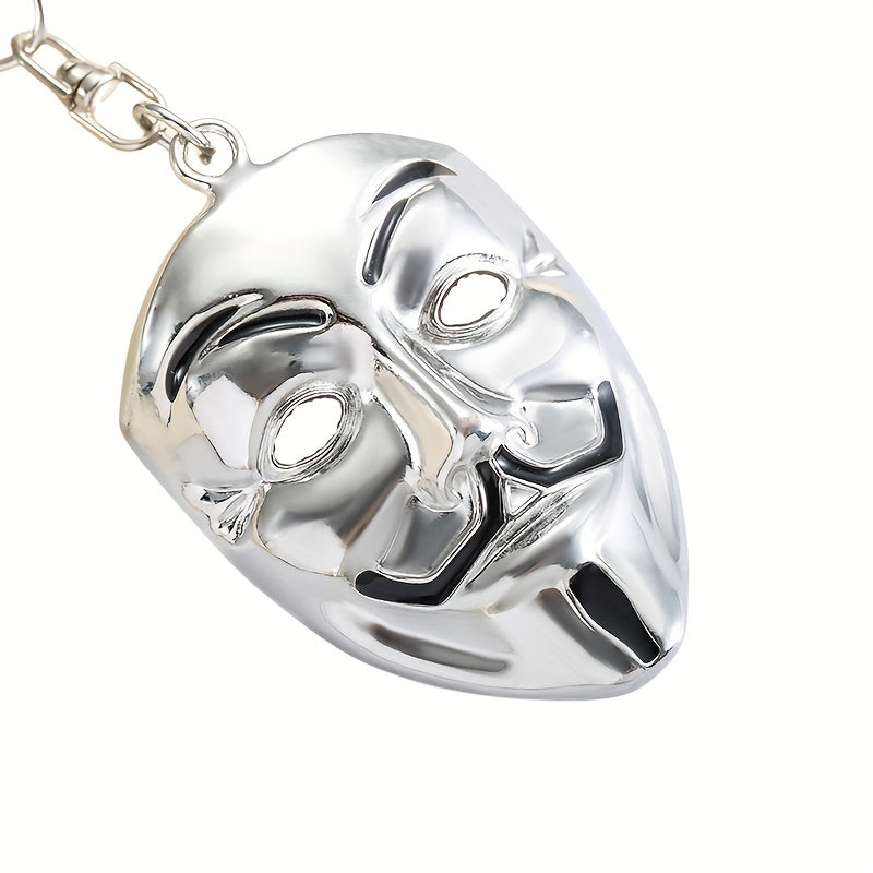 Clown Mask Keychain Metal Key Ring Purse Bag Backpack Car Charm Earbud Case
