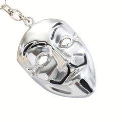 Clown Mask Keychain Metal Key Ring Purse Bag Backpack Car Charm Earbud Case