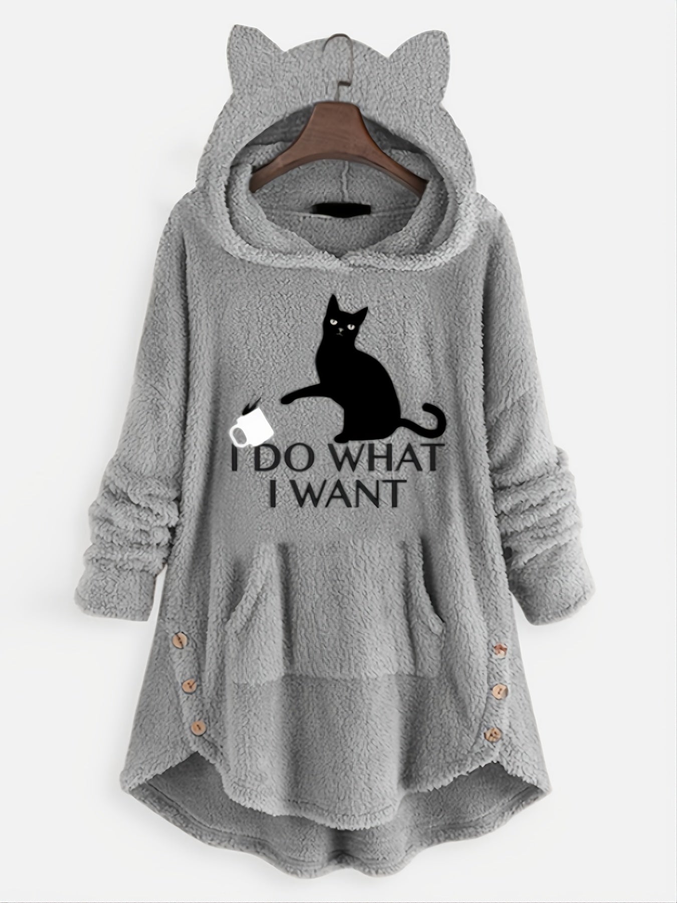 Teddy Cartoon Pattern Hoodie Long Sleeve Sweatshirt