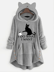 Teddy Cartoon Pattern Hoodie Long Sleeve Sweatshirt