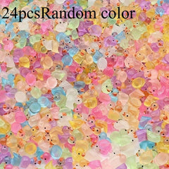 24 36 48 Glow in the Dark Mini Yellow Duck ABS Resin DIY Garden Decor