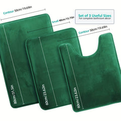 3pcs Memory Foam Bath Rug Set Plush Bath Mats Non Slip