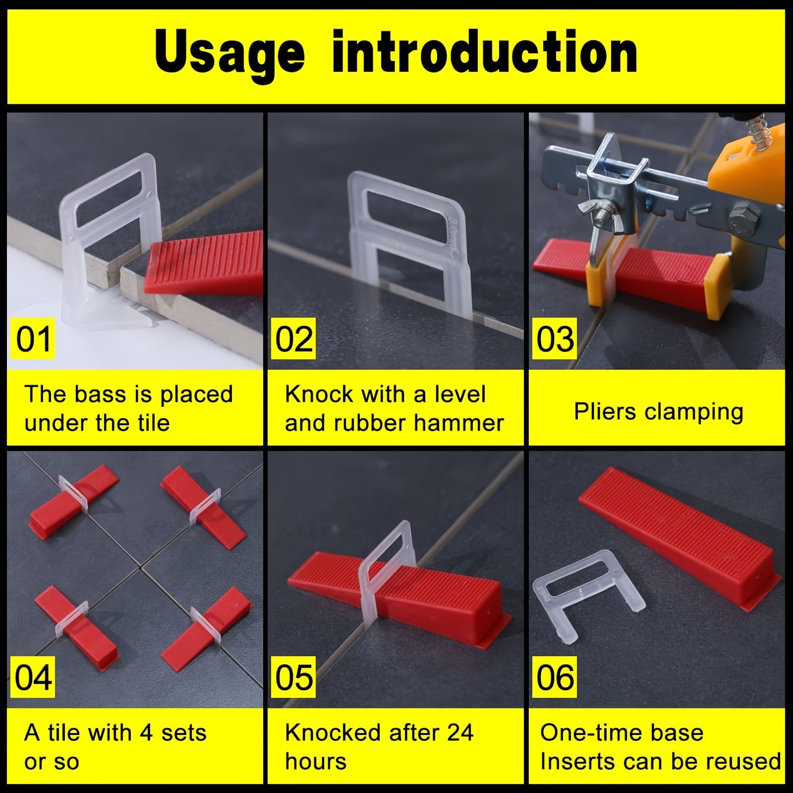 100pcs Tile Leveling System Clips DIY Tiles Leveler Spacers