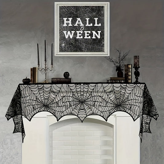 Halloween Lace Spider Web Tablecloth Flag Decoration