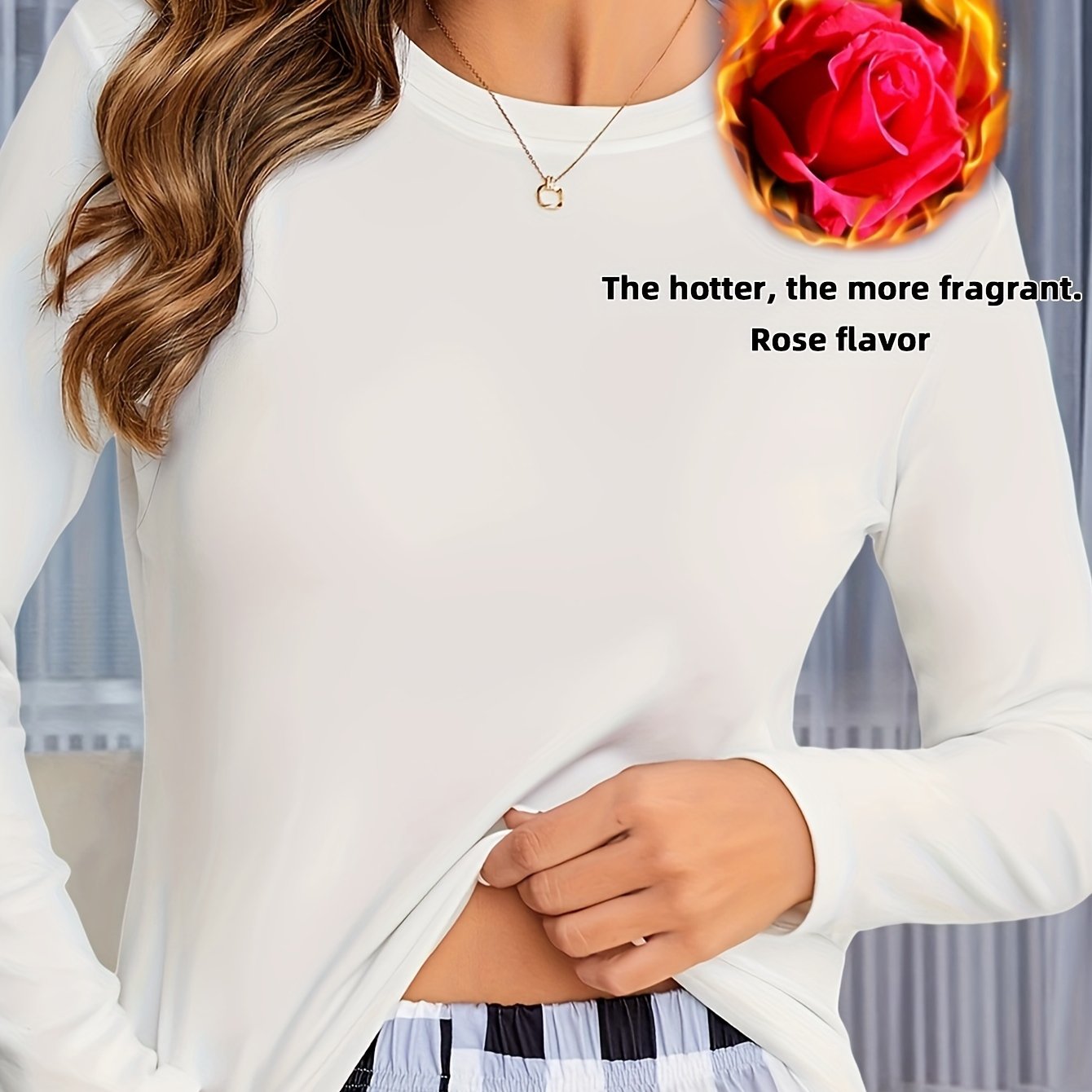 Long Sleeve Crew Neck Top Women's Sleepwear