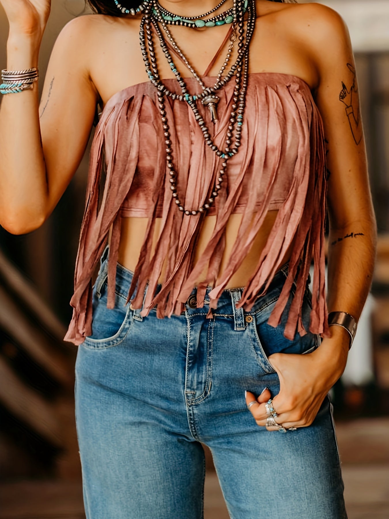 Tassel Solid Tube Top Off Shoulder Sleeveless Summer Tube Top