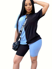 Casual Two piece Set T-shirt & High Waist Shorts