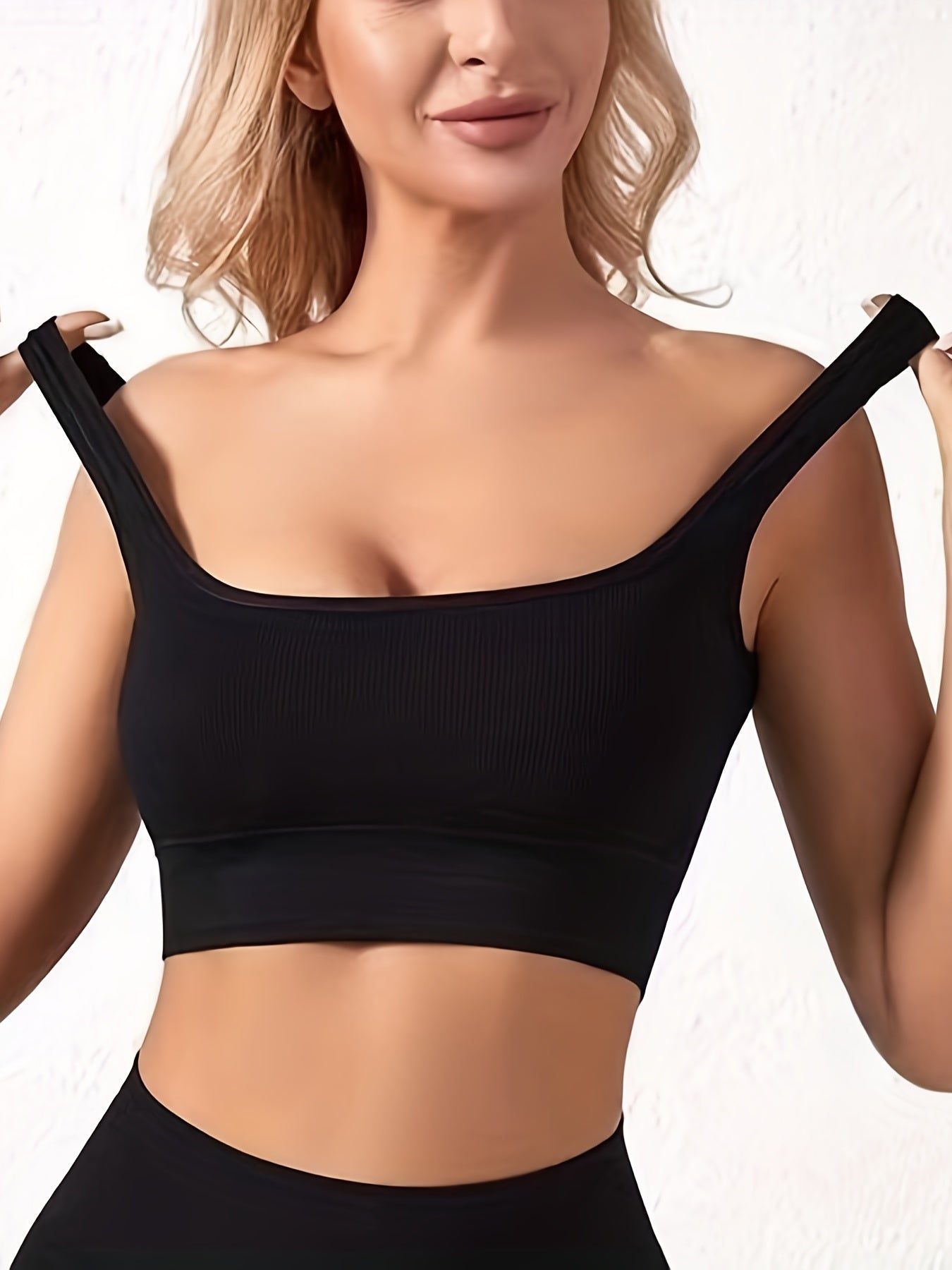 Ribbed Sports Bra Racerback Yoga Fitness Lingerie