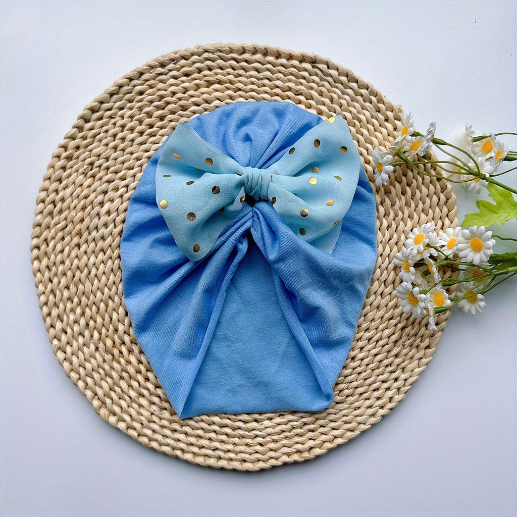 Baby Girls Bow Decor Cap Soft Head Wrap Head Accessories