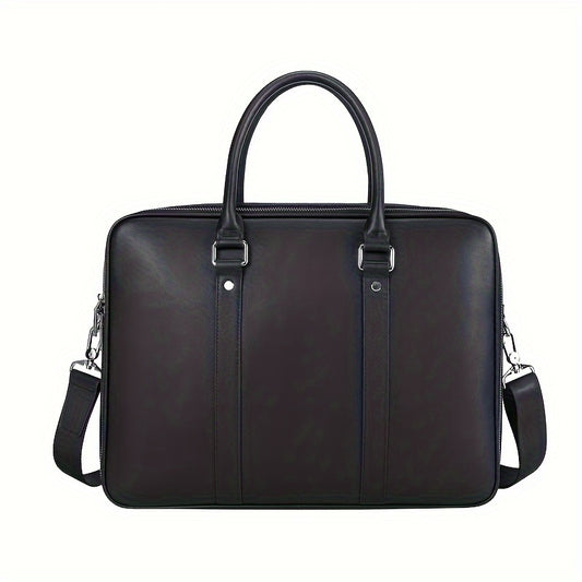Men's Cowhide Leather Briefcase Business Handbag Large Capacity