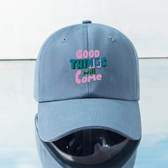 Good Things Will Come Slogan Print Baseball Cap
