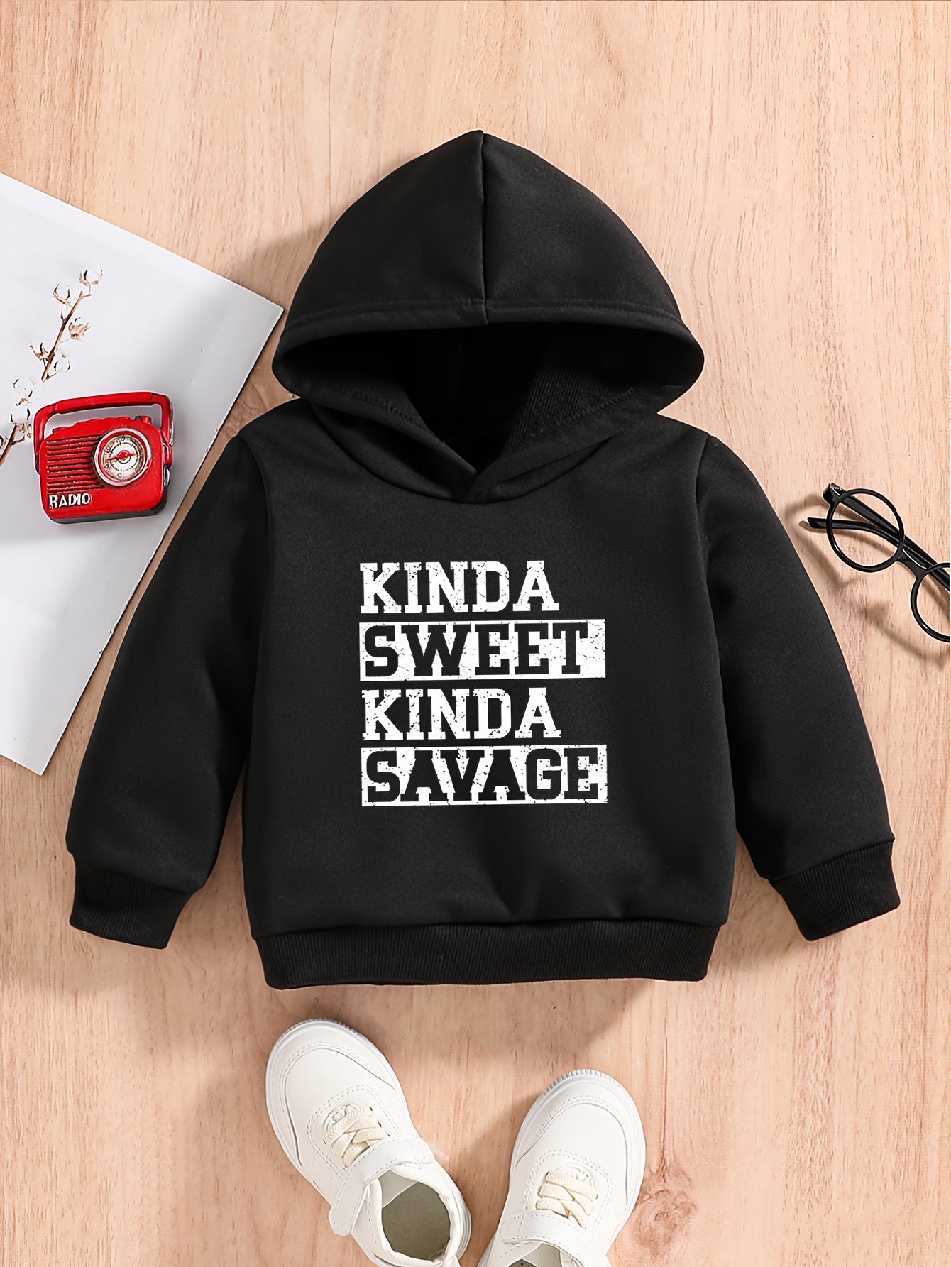 Baby Boys Hooded Sweatshirt Long Sleeve Pullover for Spring Fall