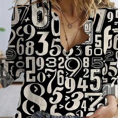 Women's Print Long Sleeve Button Up Shirt