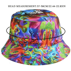 Vintage Print Windproof Sunshade Fisherman Hat For Couple