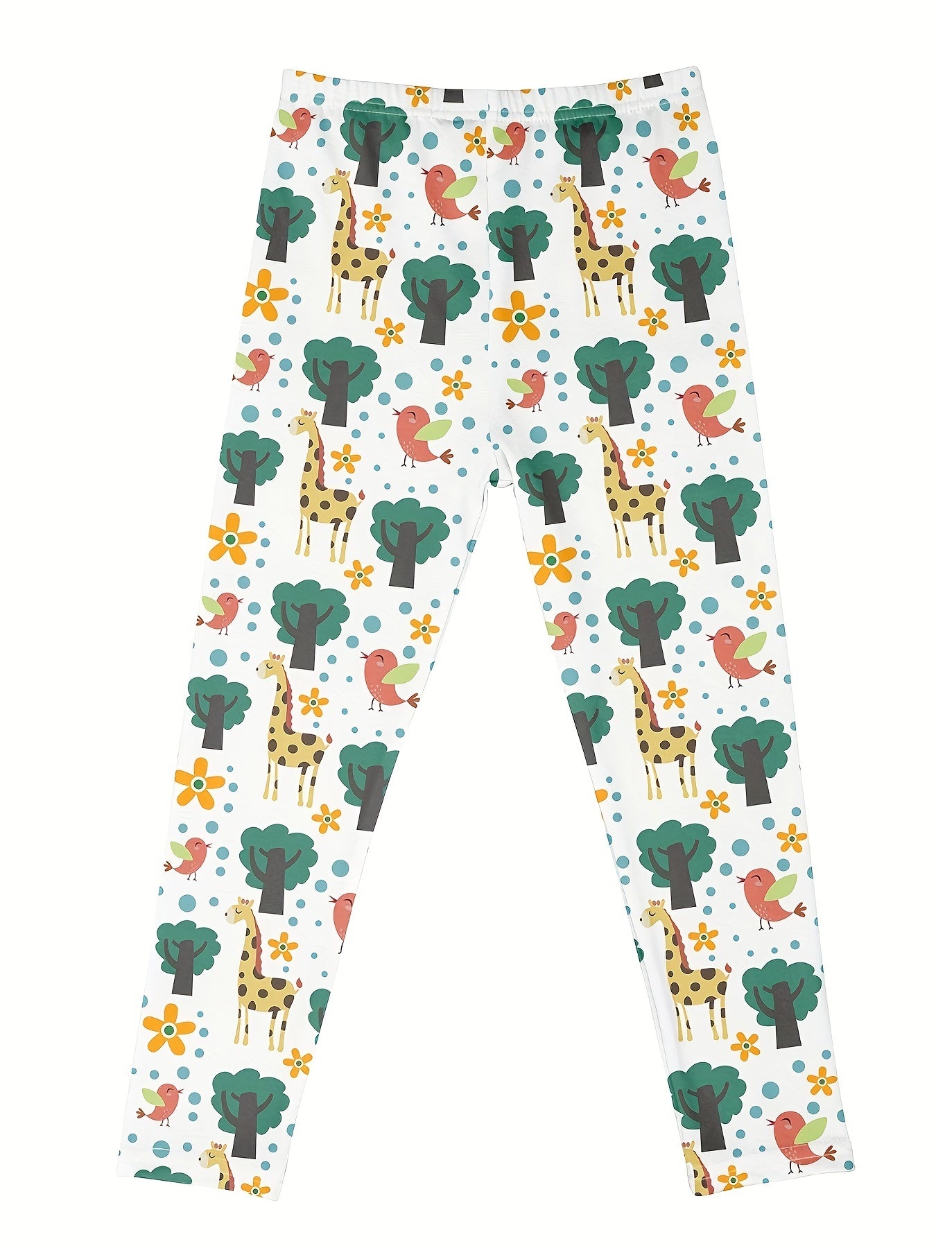 Cartoon Rainbow Print Skinny Leggings, Soft Comfy Tights Pants