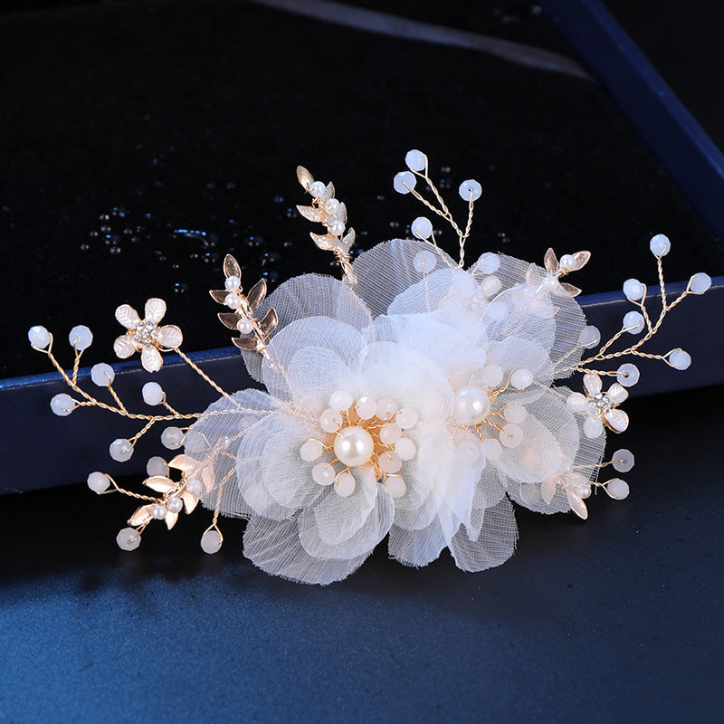 Crystal Flower Leaf Hair Clip Headband Bridal Hair Accessories