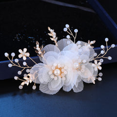 Crystal Flower Leaf Hair Clip Headband Bridal Hair Accessories