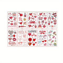 10pcs Love Tattoo Paste Couples Temporary Tattoo Stickers