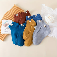 10 Pairs Fashionable Sweat-absorbing Ankle Socks for Spring and Autumn